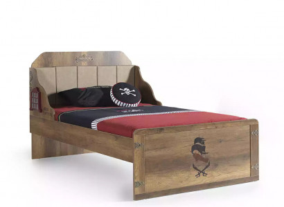 Bettrahmen Funktionsbett Ausziehbares Pirat Braun Holz Kinderbett Bett